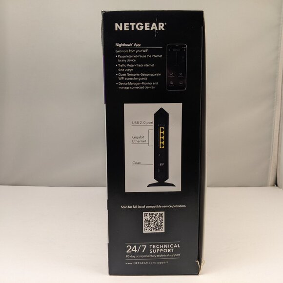 NETGEAR AC1900 Nighthawk DOCSIS 3.0 1.9Gbps Cable Modem + WiFi Router | C7000v2 - Picture 4 of 15